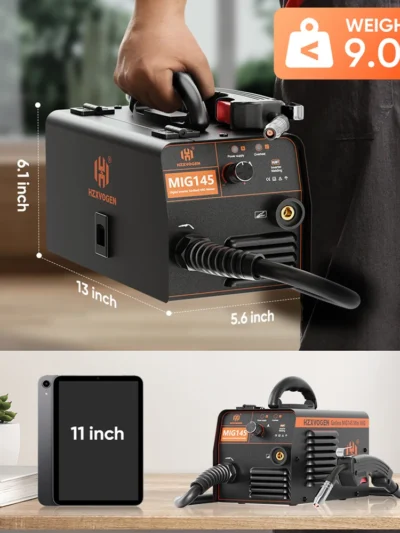HZXVOGEN 145A Non-Gas Semi-automatic Welding Machine W/ Flux Core Wire MIG Welder Tool